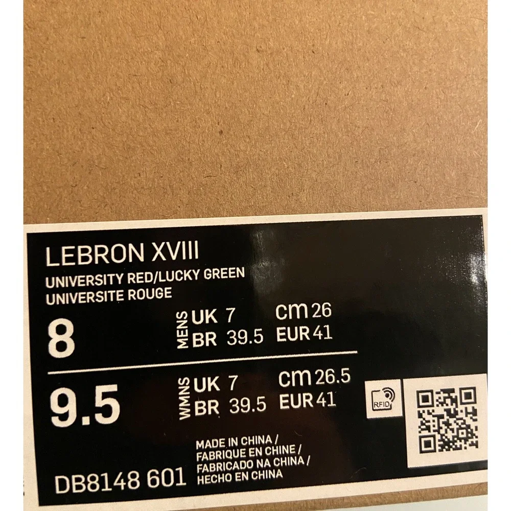 Nike Lebron 18 Basketball Shoes Christmas X-Mas in LA Men's 8 Women's 9.5